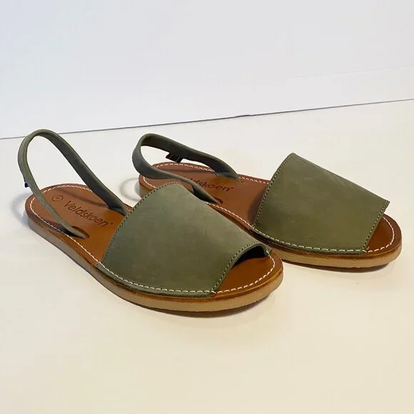 Veldskoen Namaqualand Aloe Leather Sandal (Olive) -Size US 8/UK 6/EU 38/39 - NIB - Picture 2 of 6